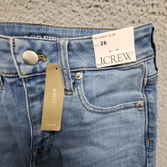 J Crew Slim Straight Jean Curvy Super Stretch Womens 26 Light‎ Wash NEW w/ Tag - Picture 5 of 16